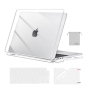 MOSISO Compatible with MacBook Air 13 inch Case 2025 2024 2023 2022 M4 A3240 M3 A3113 M2 A2681, Plastic Hard Shell&Keyboard Cover&Screen Film&Pouch for MacBook Air 13.6 inch Case, Crystal Clear