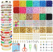 Redtwo 5100 Tonperlen Armband Bastelset, flache Preppy-Perlen für Freundschaftsschmuck, Polymer-Heishi-Perlen mit Charms, Geschenke für Teenager-Mädchen, Basteln für Mädchen im Alter von 8-12