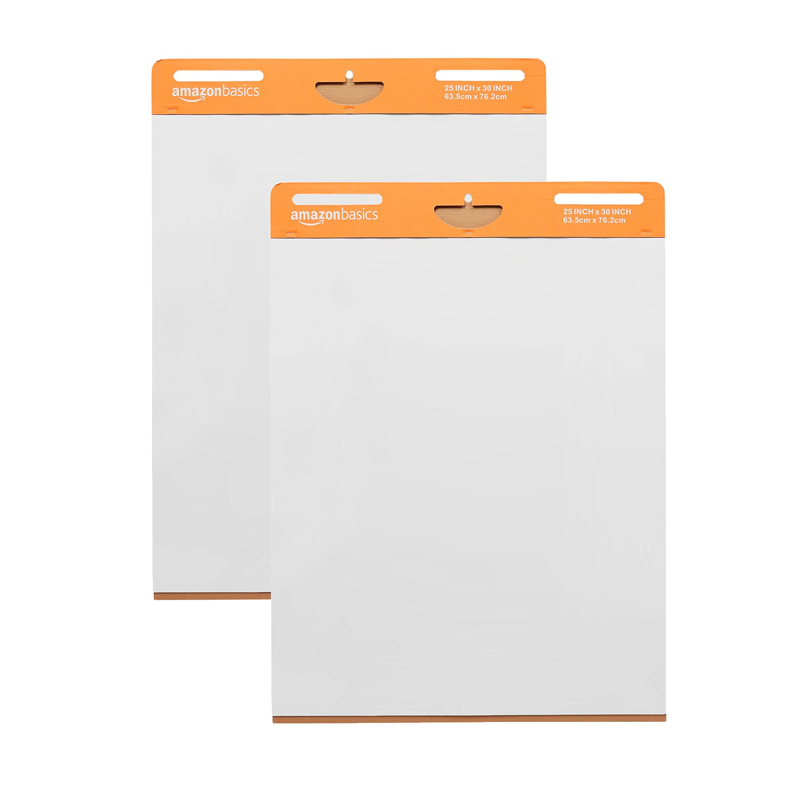 Basics Sticky Easel Pads for Presentations, 25 x 30 Inch, White, 2 Count