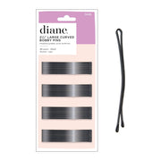 Diane 2.5" Curved Black Bobby Pins for Women, Girls, Salon, Hairdressing, Rollers, Long and Thick Hair, Large Flat Hair Pins with Ball Tips for Securing Updos, Flyaways, 40 Count