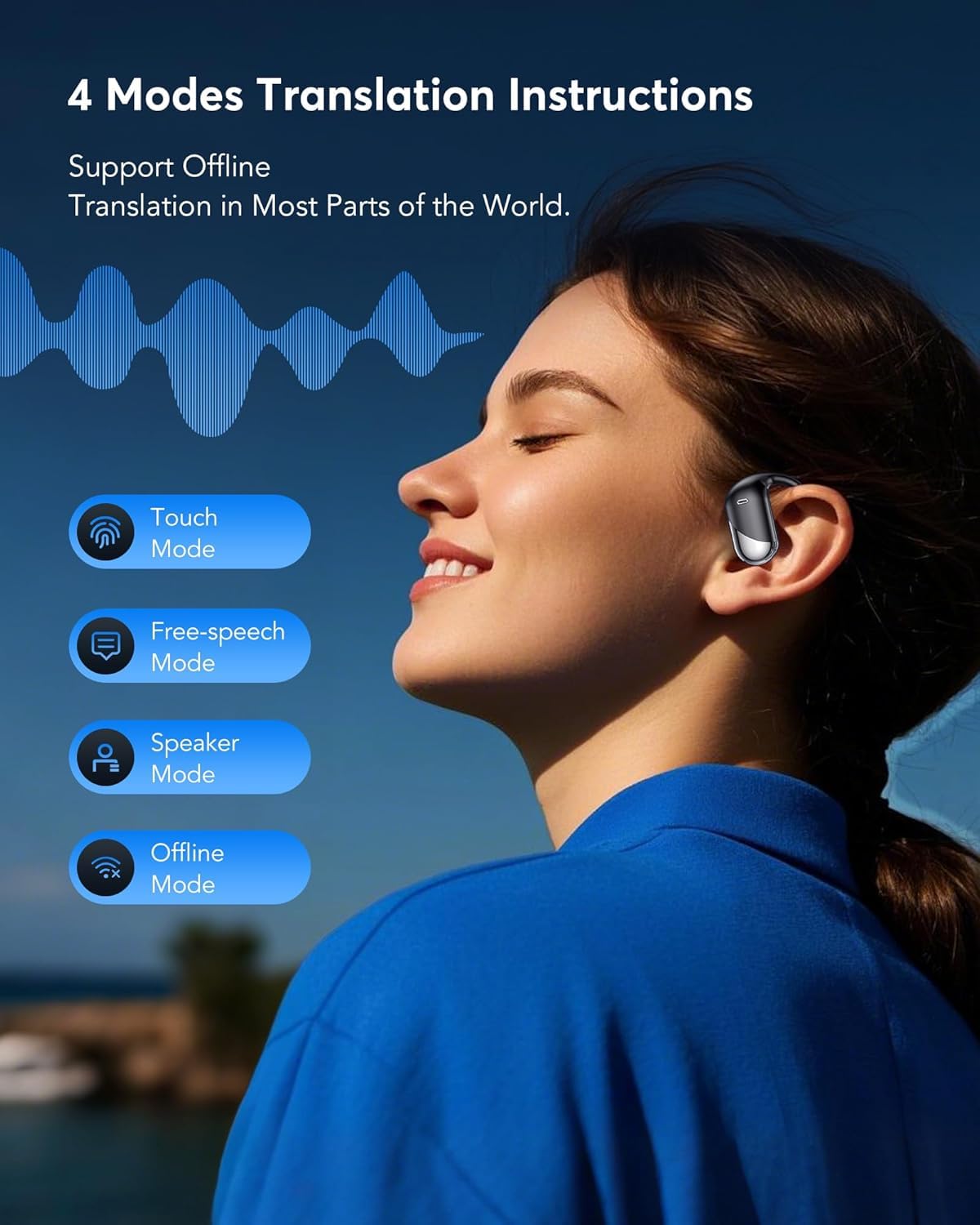 Paekole Translation Earbuds Real Time - AI 144 Language Translator Earbuds, Audifonos Traductores Inglés Español, 3-in-1 Translating Device, Translate Ear Buds for Travel Learning with Charging Case
