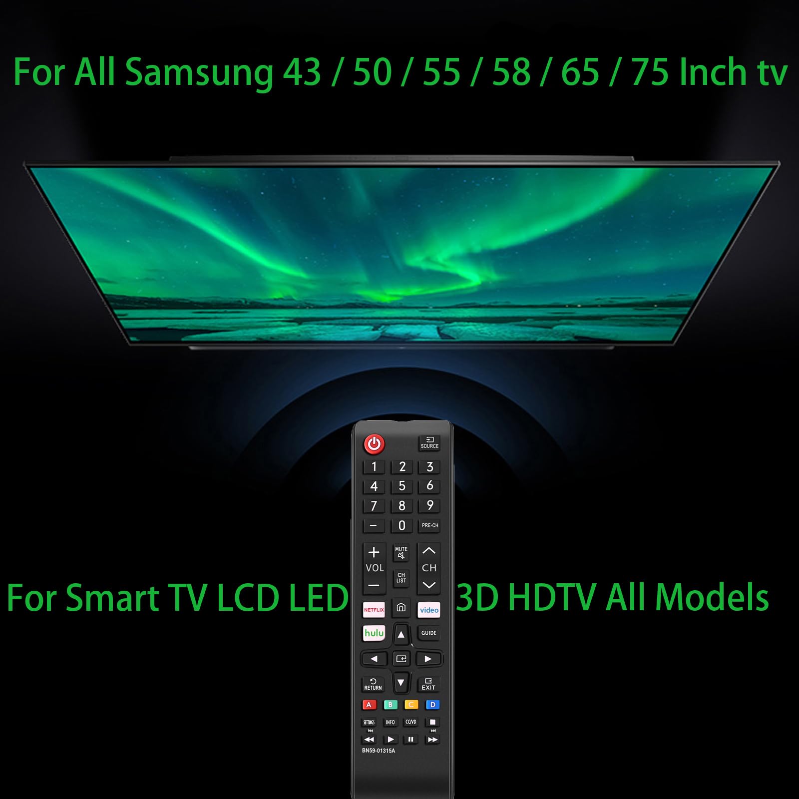 Universal Remote Control for All Samsung TV Remote Compatible All Samsung LCD LED HDTV 3D Smart TVs Models