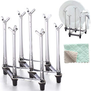 Marbrasse Retractable Cup Drying Rack, Drinking Glass and Sports Bottle Drainer Stand, Plastic Bag Dryer with Non-Slip Bottom for Kitchen Countertop