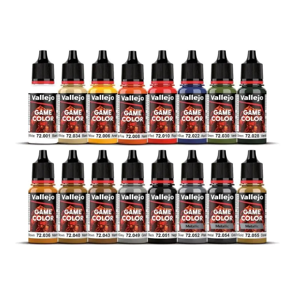 Vallejo - Game Color Introduction Set | Starter Set for Fantasy and Wargame Figures | 16 Bottles x 18 ml (0.60 fl.oz.)