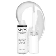 NYX PROFESSIONAL MAKEUP ملمع الشفاه Butter Gloss غير اللزج - Sugar Glass، شفاف
