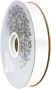 McGinley Mills 7/8" W Acetate Satin Ribbon, White, 100 Yard Spool