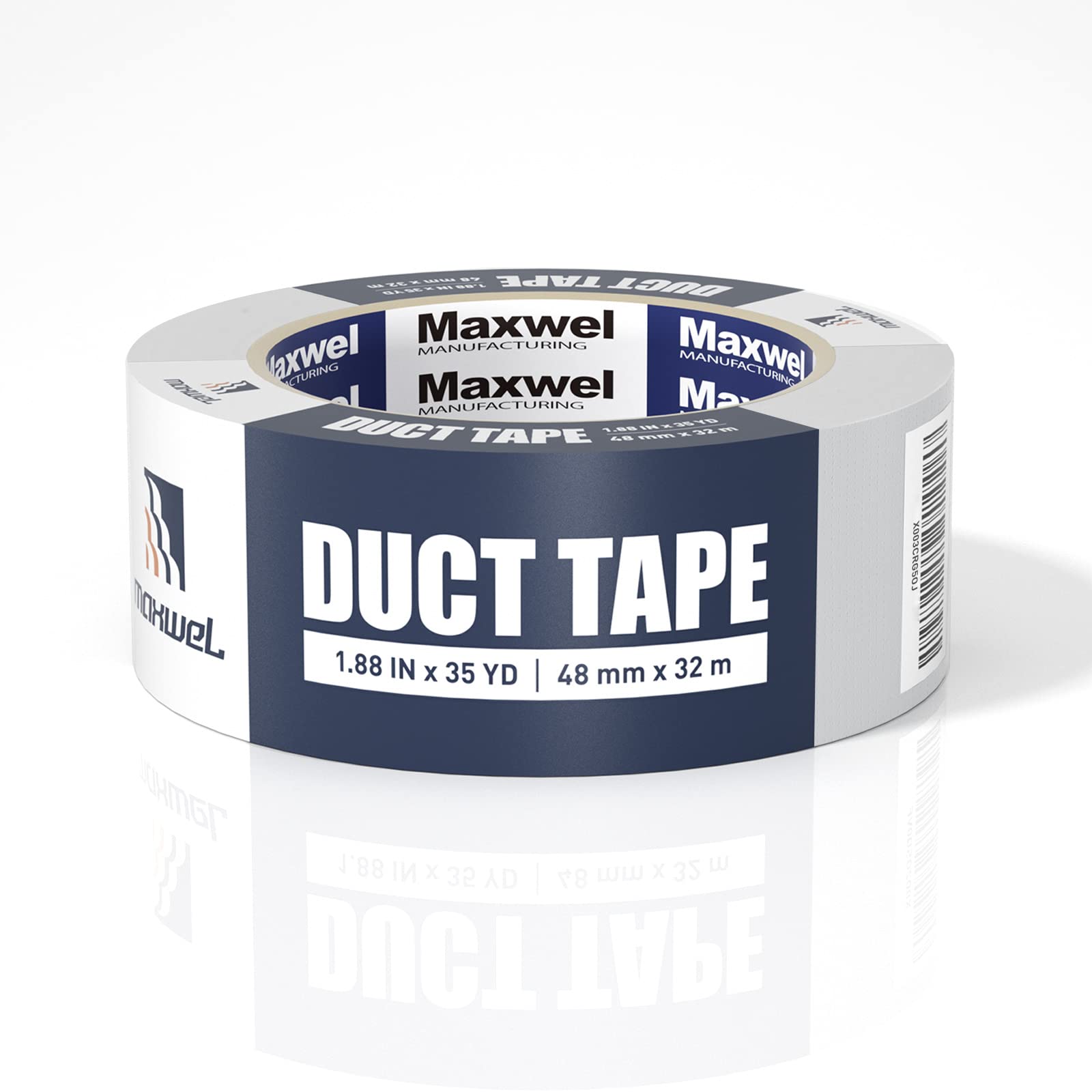 Maxwel Manufacturing Duct Tape White Heavy Duty - 1.88 in 35 Yds Waterproof No Residue Strong Adhesive Duct Tape Tearable for Indoor Outdoor Use,Multi Purpose Home Repair