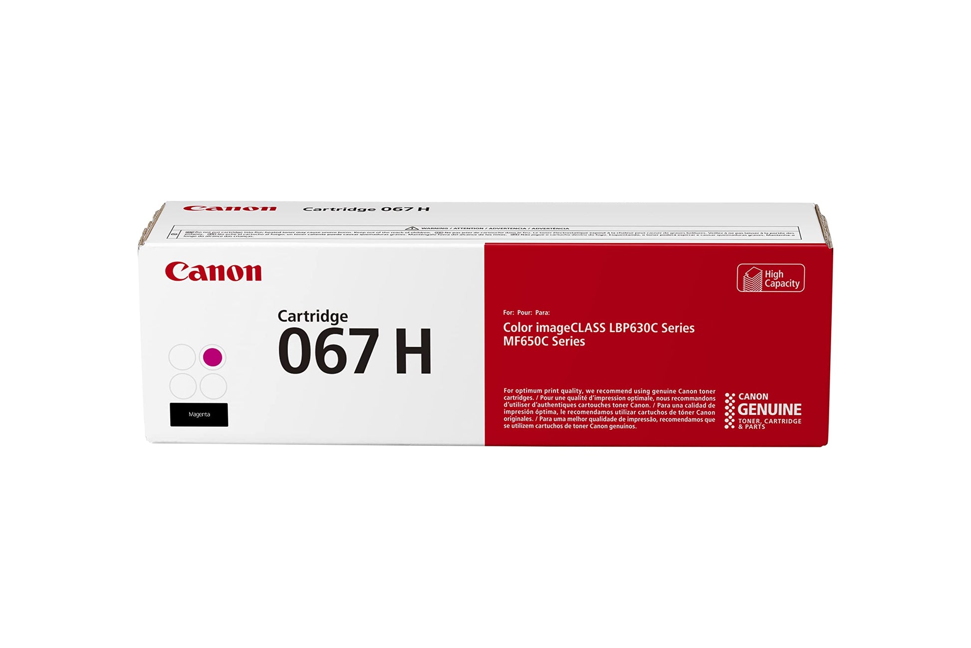 Canon Genuine 067 Magenta Toner Cartridge High Capacity Compatible with LBP633Cdw, LBP632Cdw, MF652Cdw, MF653Cdw, MF654Cdw, MF656Cdw