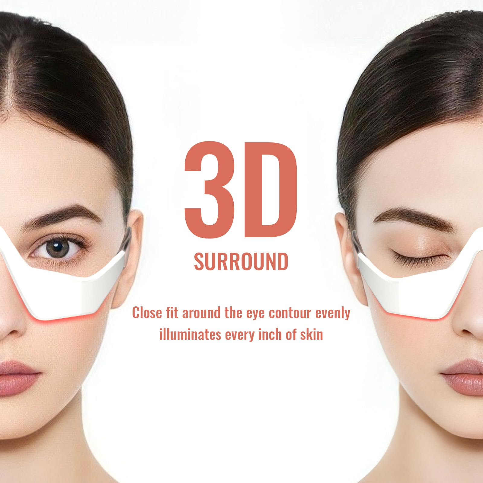 Under Eye Red Light Therapy, 4 Modes Red Light Under Eye Therapy Glasses Microcurrent Eye Massager, Red Light Therapy for Eyes Bags Dark Circles Puffiness Wrinkles Fine Lines, Relieving Eye Fatigue