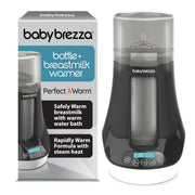 Baby Brezza Fast Baby Bottle Warmer - Baby Milk Warmer + Breastmilk Warmer Defroster - 2 Unique Temperatures for Breastmilk + Formula - Universal Fit for All Bottles, Storage Bags + Food Jars