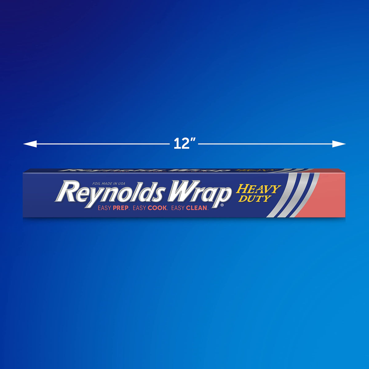Reynolds Wrap Heavy Duty Aluminum Foil Roll, Thick Heavy Duty Foil for Added Strength and Durability, Secure Easy Open and Close Tab, 12 Inches Wide, 130 Sq. Ft.