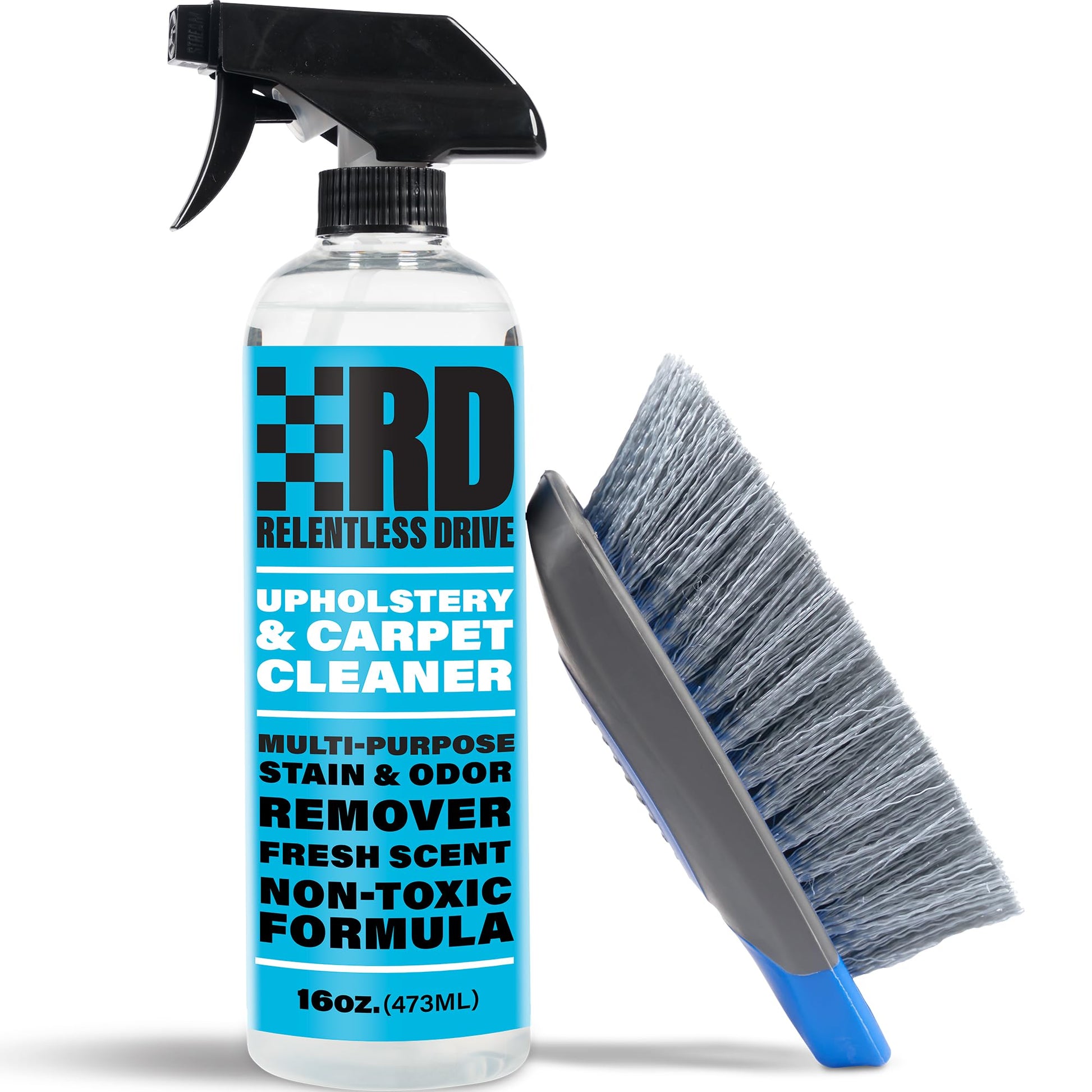 Car Carpet Cleaner (16oz) Professional Interior Car Cleaner for Seat Upholstery with Brush – Safe for All Cars