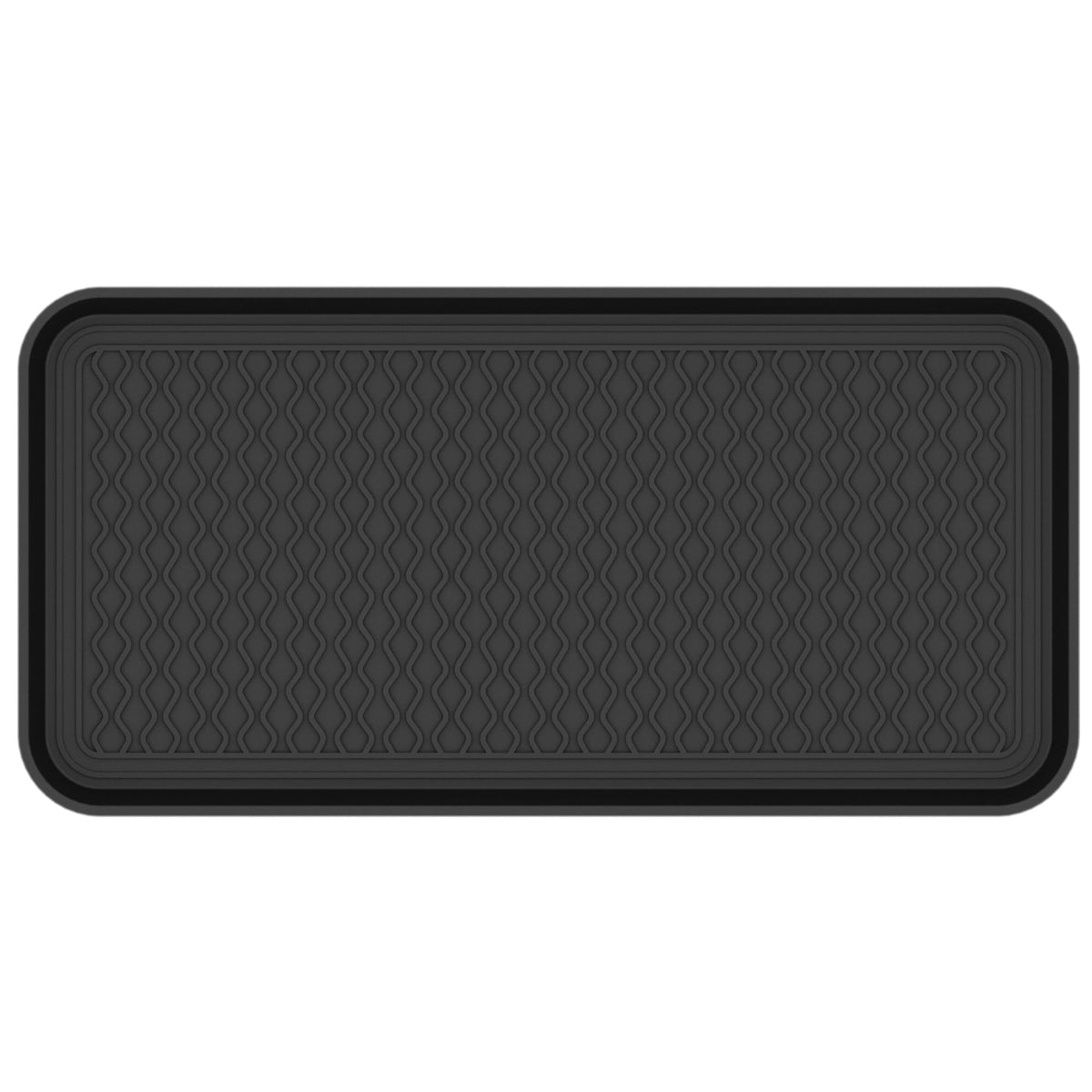 Ottomanson 15" x 30" Multi-Purpose Boot Tray - Waterproof Mat for Shoes, Pet Food, Litter Box, Painting & Planting - 1.2" Raised Edge for Spill Protection