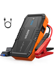 AstroAI S8 Starthilfe für Autobatterien, 1500A Spitzenstrom Starthilfe Powerbank für Benzinmotoren bis 6,0L und Dieselmotoren bis 3,0L, 12V Tragbare Starthilfe mit 3 Modi Taschenlampe und Überbrückungskabel (Orange)