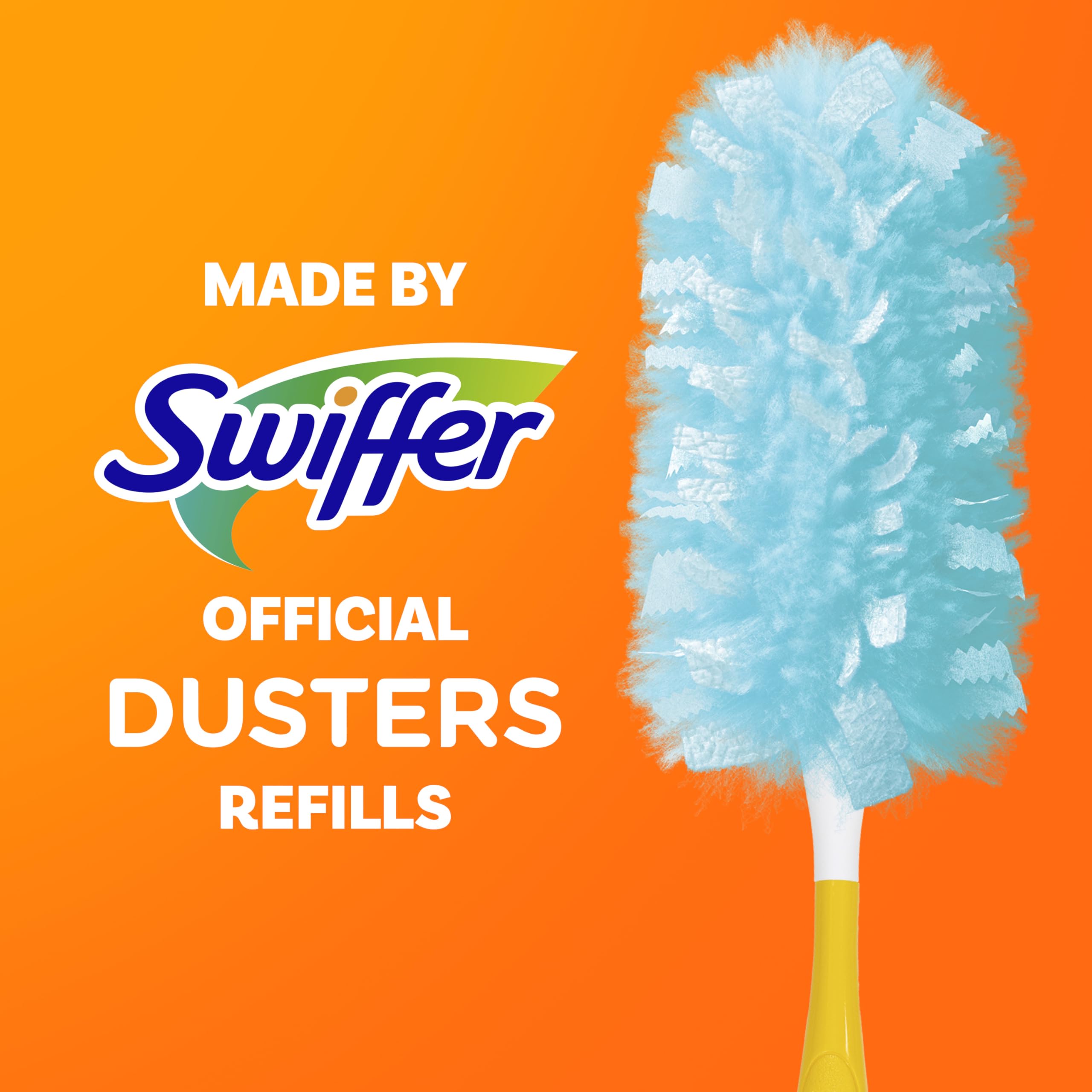 Swiffer Dusters Refill for Cleaning, Made by SWIFFER, Feather & Microfiber Duster Disposable Alternative, for Dusting Furniture, Blinds, Ceiling Fans, Walls, Helps Remove Allergens, Unscented, 18ct​