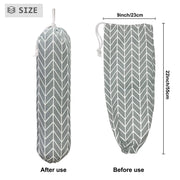 Wall Mount Plastic Grocery Bag Organizer/Holder,Washable Shopping Bags Carrier,Storage Dispenser ​for Home Kitchen Travelling, Free Adjustment with Drawstring, Large, Gray, 22x9"