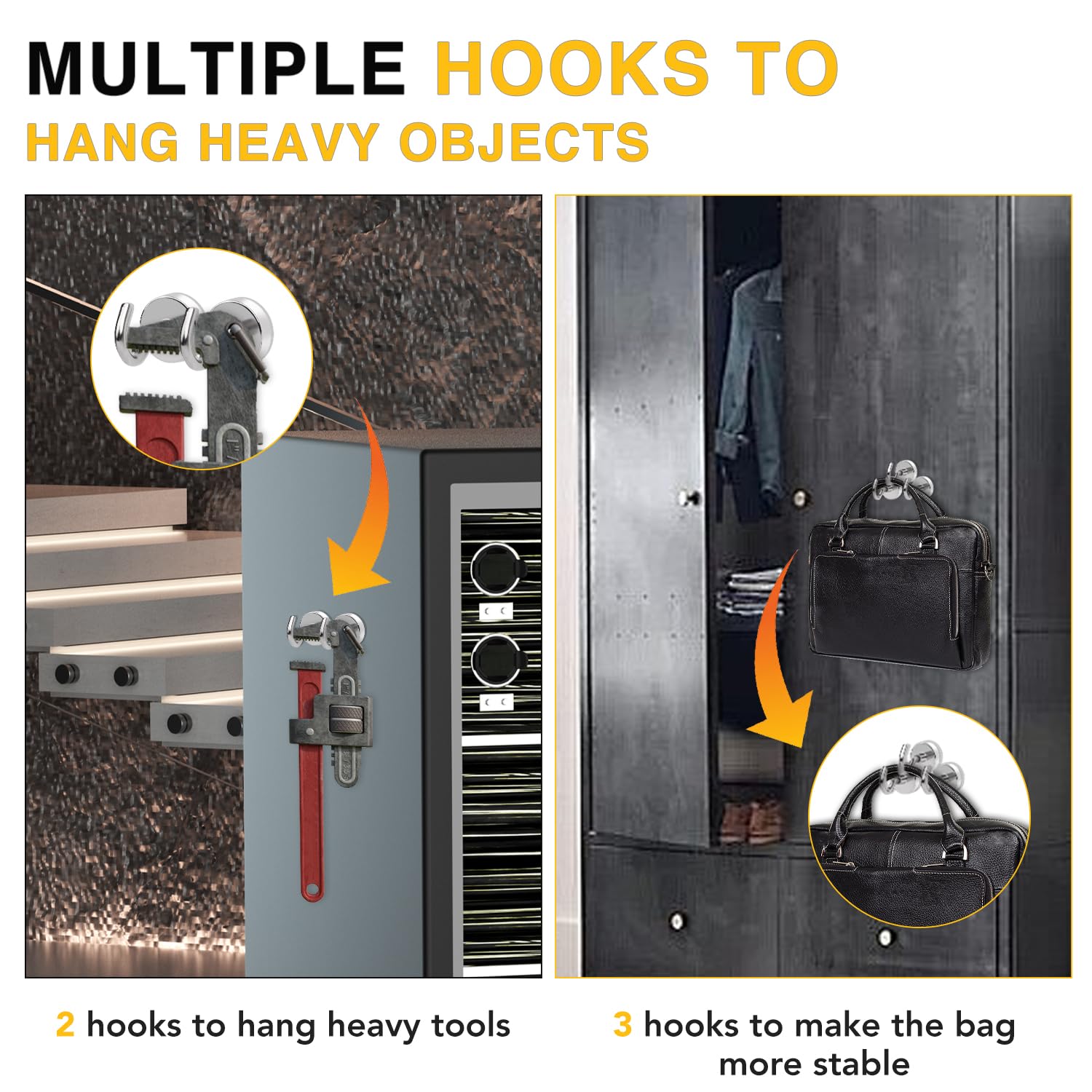 DIYMAG Magnetic Hooks, 30lbs+ Magnet Hook 2025 Cruise Cabin Ship Essentials Heavy Duty Strong Magnets Refrigerator Fridge Hanging for Classroom Beach Vacation Kitchen Grills Home 20 Pack (Silver)