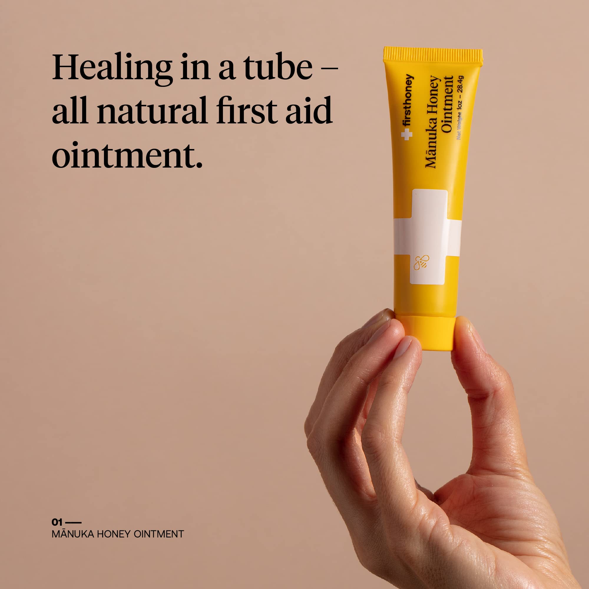 First Honey Wound Healing Ointment [ 1oz - 28.4g ] | 100% Active Leptospermum | Fast Relief & Skin Repair | Manuka Honey from New Zealand | Antibiotic Free Burn Care, Scar Gel, Dressing Aid