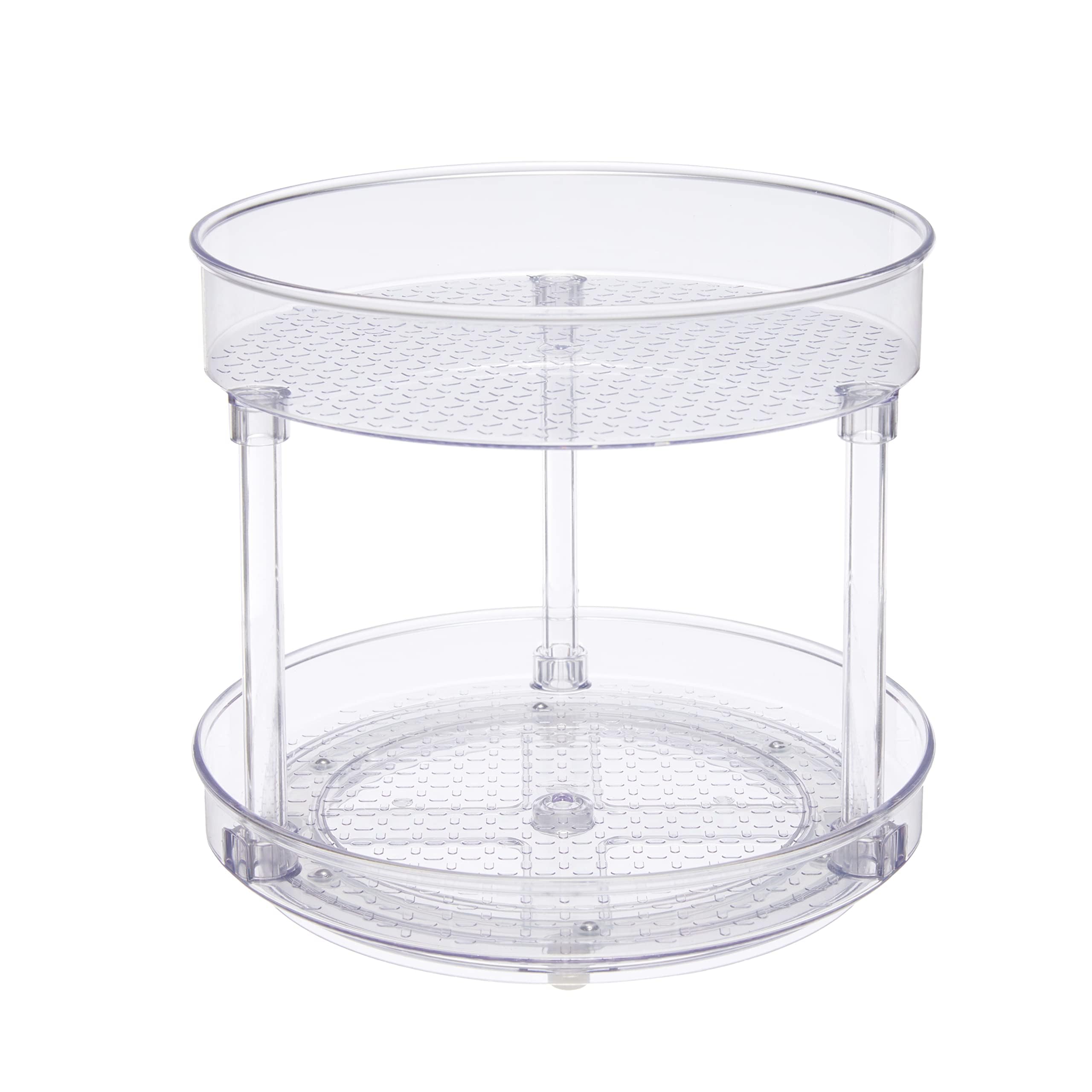 Amazon Basics Lazy Susan Turntable Organizer, 9" Diameter, 2 Tier, Clear
