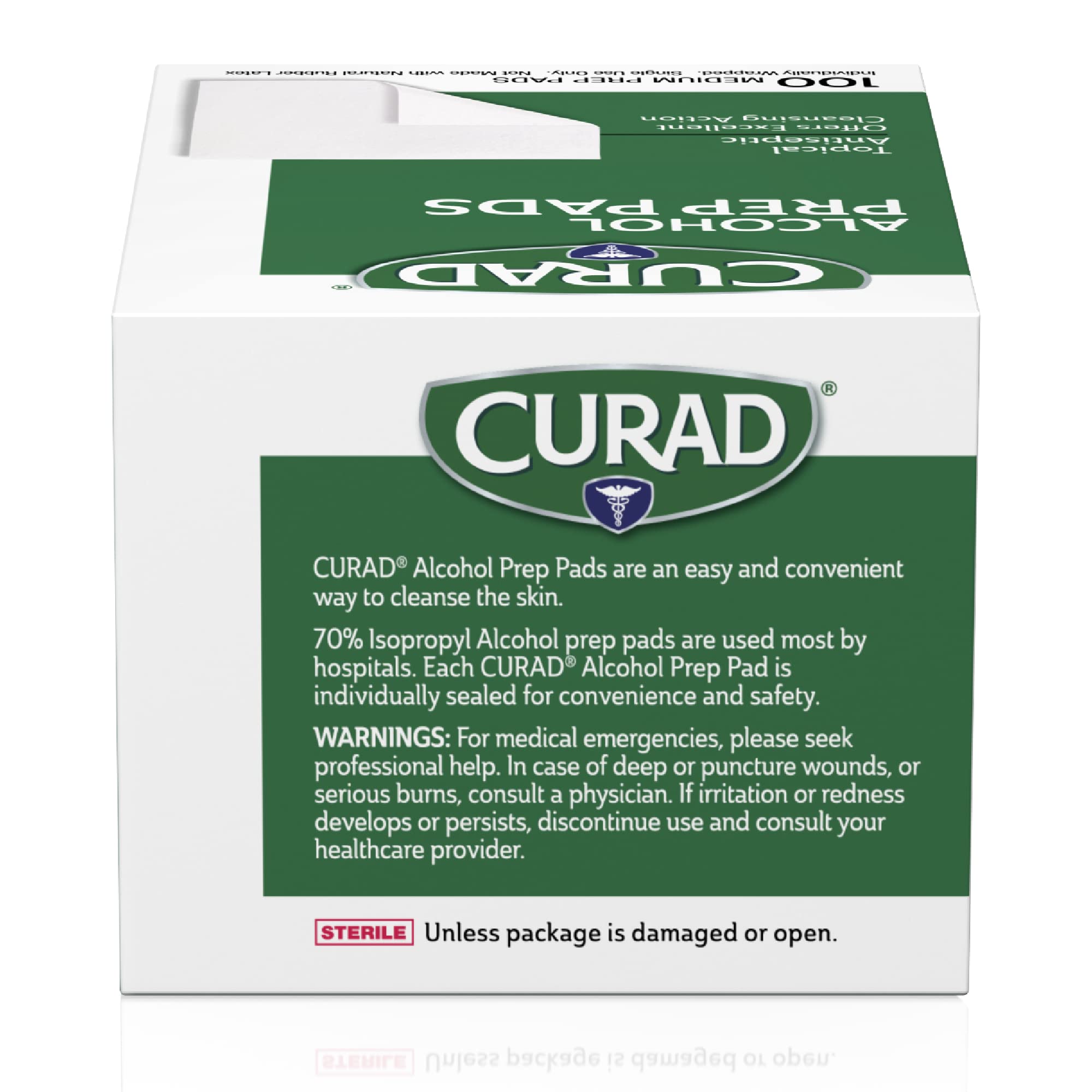 CURAD Alcohol Prep Pads (Pack of 4 Boxes) 400 Pieces of Medium Isopropyl Alcohol Wipes Individually Wrapped First Aid Alcohol Swabs for Cuts & Scrapes; for General Cleansing