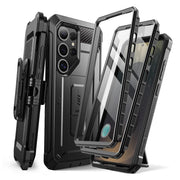 SUPCASE für Samsung Galaxy S25 Ultra Hülle mit Ständer (Unicorn Beetle Pro), [2 Frontrahmen] [Integrierter Displayschutz & Gürtelclip] Militärtauglicher Schutz Handyhülle für S25 Ultra 6,9 Zoll, Schwarz
