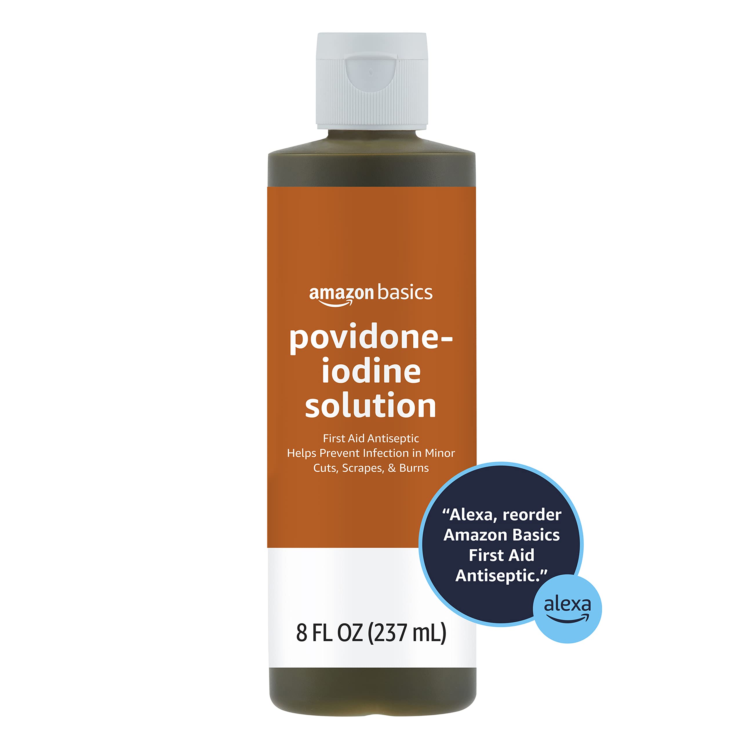 Amazon Basics Erste-Hilfe-Antiseptikum, 10 % Povidon-Jod-Lösung Erste-Hilfe-Antiseptikum, Ungesalzen, 236 ml, 1er-Pack (ehemals Solimo)