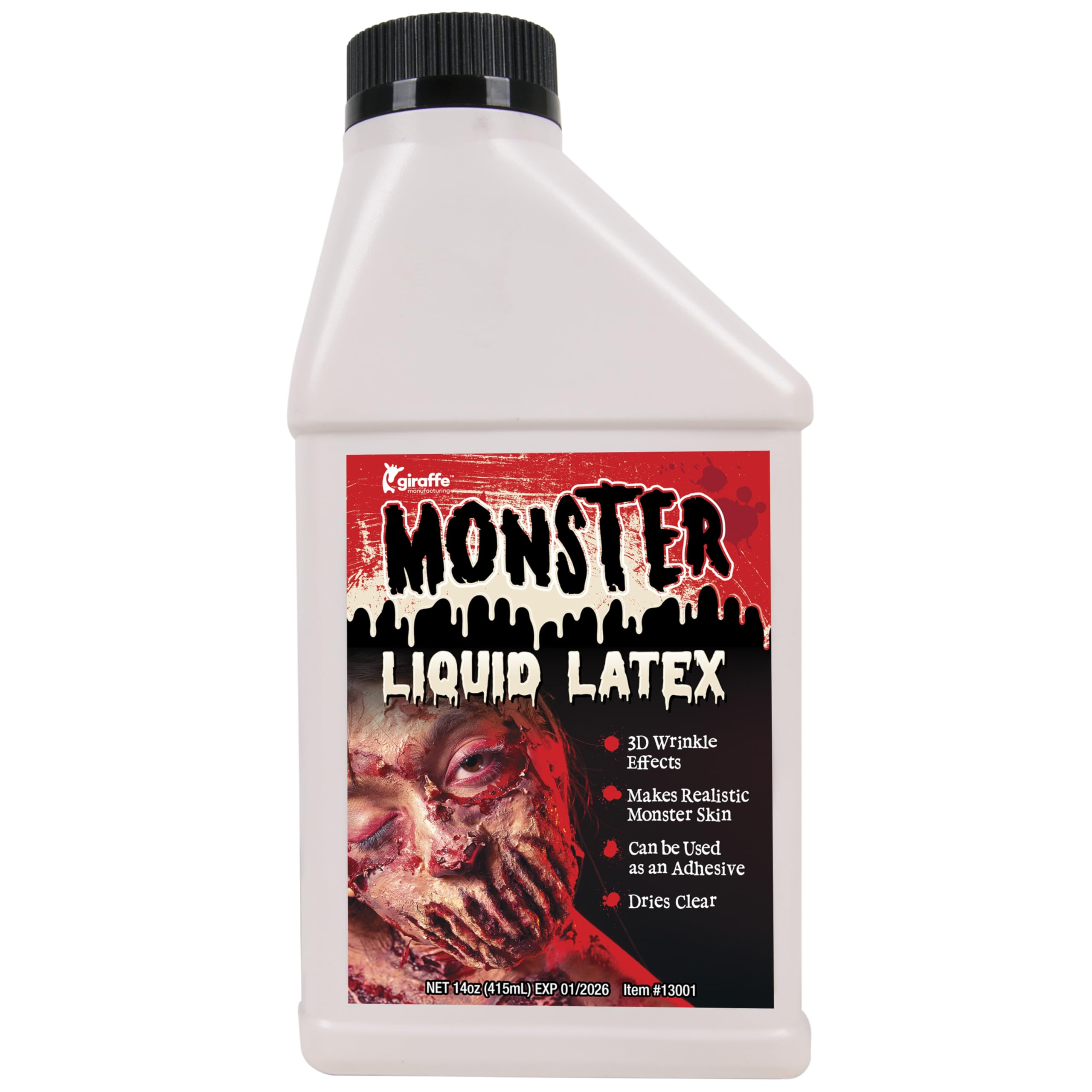 KANGAROO Professional Grade Liquid Latex SFX Makeup Prosthetics 14 oz - Body Paint Special Effects for Halloween, Cosplay, Theater & Film - Creates Fake Scars, Wounds, Zombie Makeup Skin
