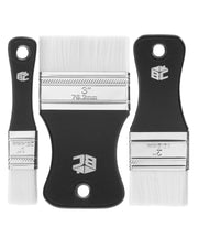 Bates – Flacher Paddel-Pinsel-Set, 3 Stück, Nylonborsten-Pinsel, ergonomischer Griff, Kunstpinsel für Acrylmalerei, Flachpinsel, Künstlerpinsel für Acrylmalerei