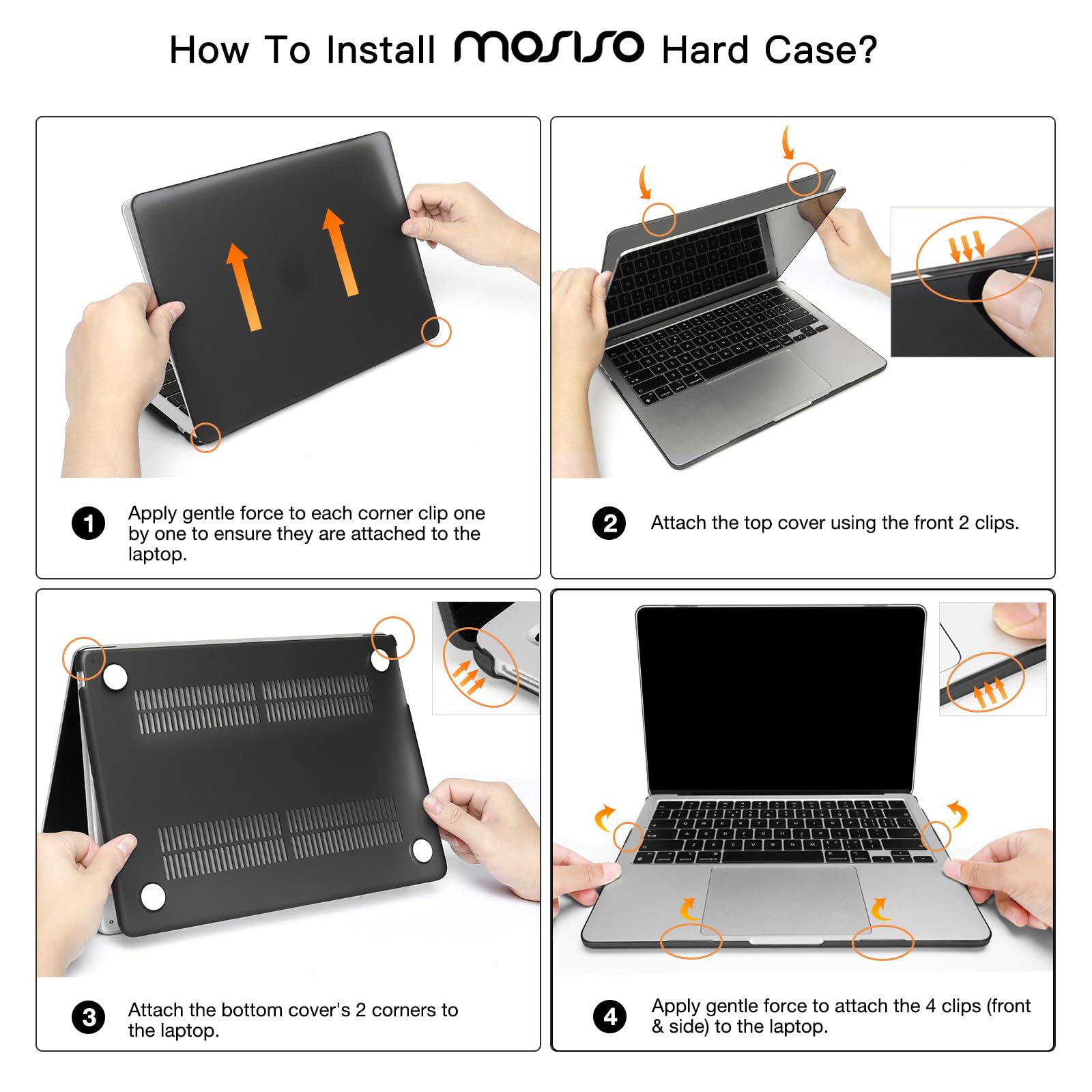 MOSISO Compatible with MacBook Air 13 inch Case 2025 2024 2023 2022 M4 A3240 M3 A3113 M2 A2681, Plastic Hard Shell&Keyboard Cover&Screen Film&Type C for MacBook Air 13.6 inch Case, Crystal Clear