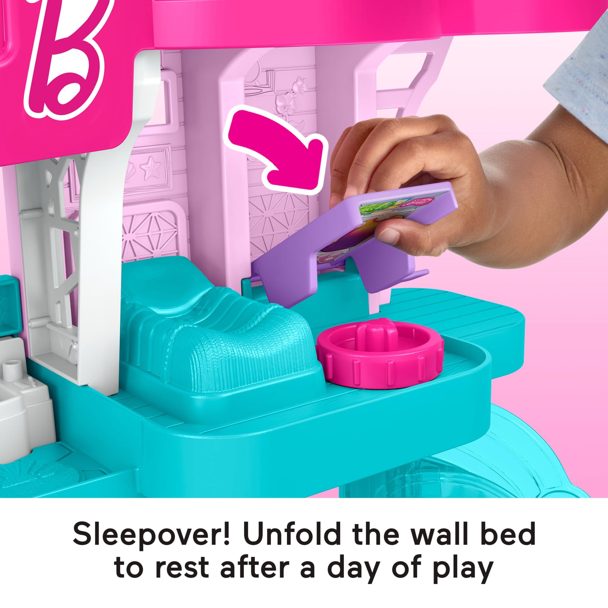 Fisher-Price Little People Toddler Toy Barbie Beach House Playset, Figures and Accessories for Preschool Pretend Play Kids Ages 18+ Months