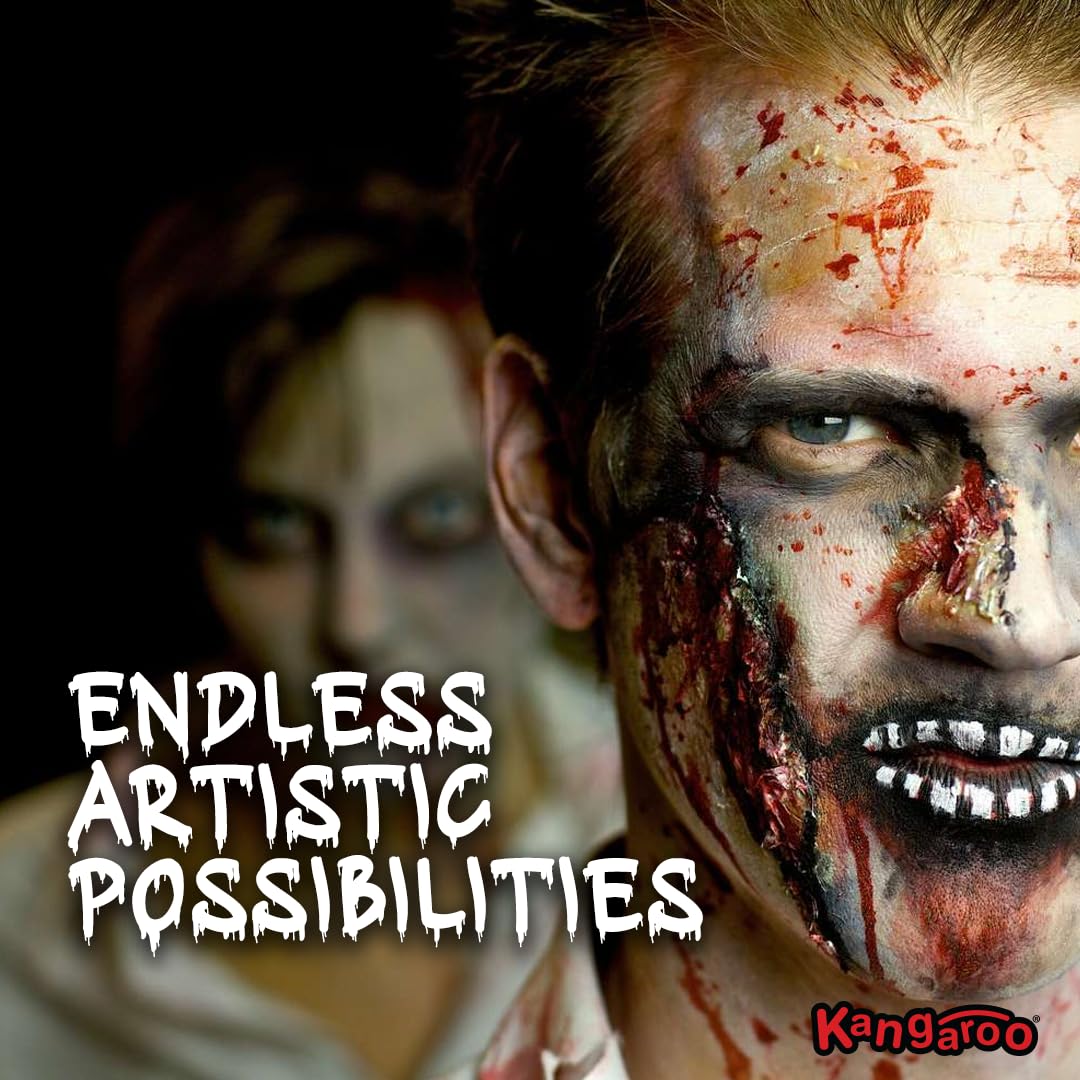 KANGAROO Professional Grade Liquid Latex SFX Makeup Prosthetics 14 oz - Body Paint Special Effects for Halloween, Cosplay, Theater & Film - Creates Fake Scars, Wounds, Zombie Makeup Skin