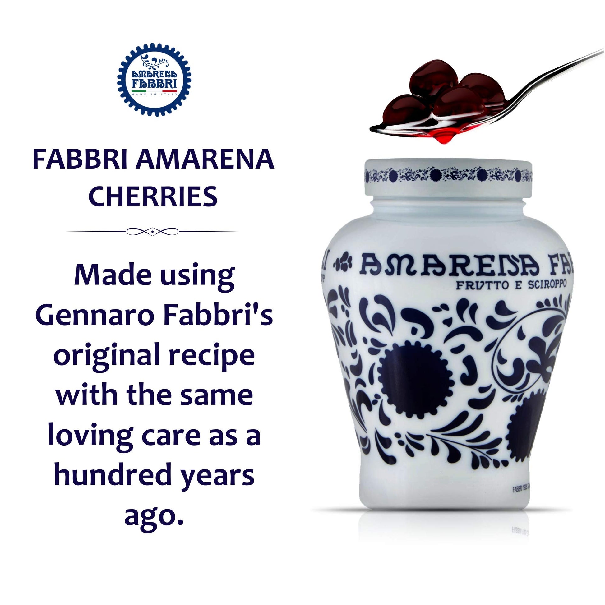 Fabbri Amarena Wild Cherries in Syrup, Gluten Free, Non- GMO, Vegan, 21 Ounce