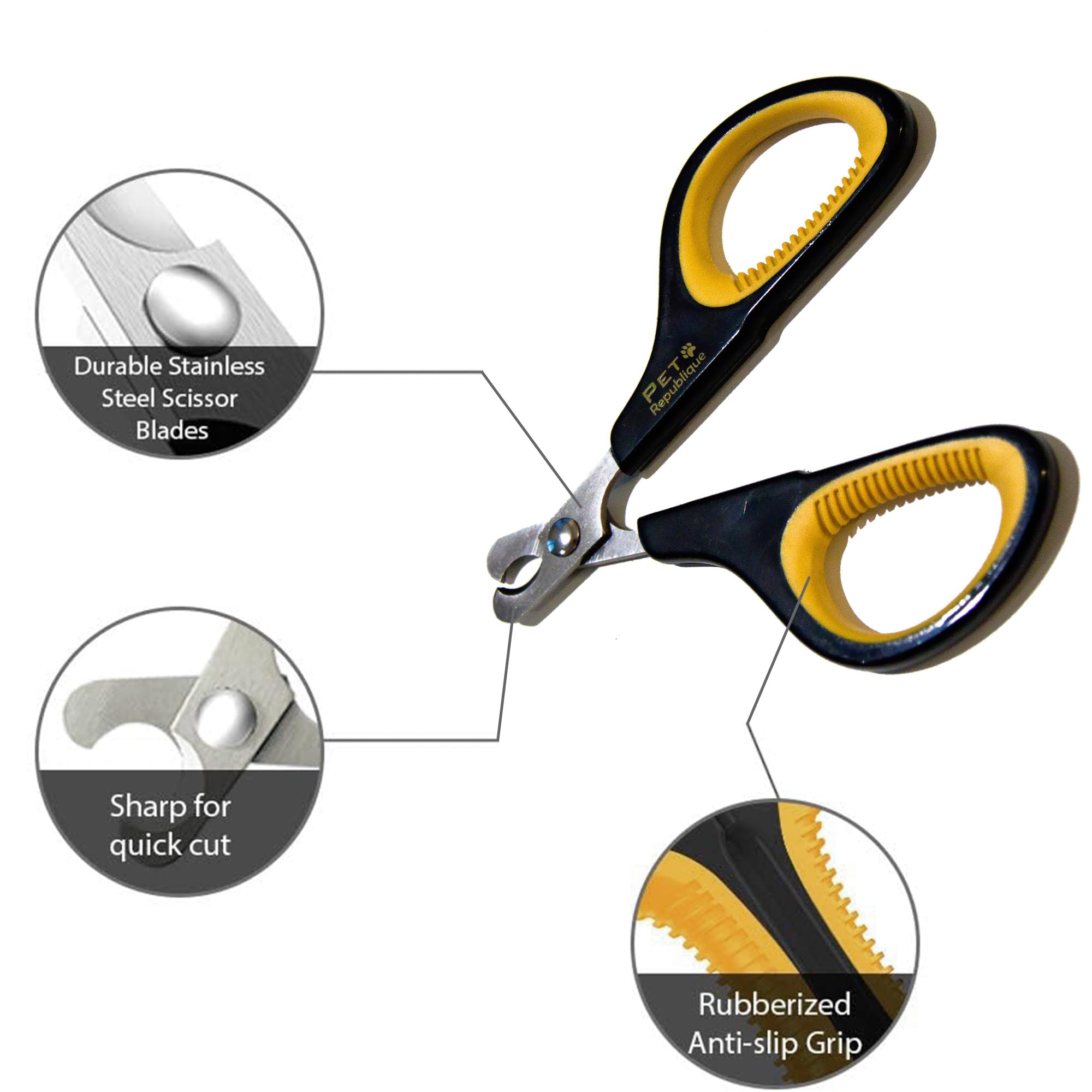 Cat Nail Clippers by Pet Republique – Professional Stainless-Steel Nail Clipper for Cats, Kittens, Hamster, Rabbits, Birds, & Small Breed Animals Claw Trimmer