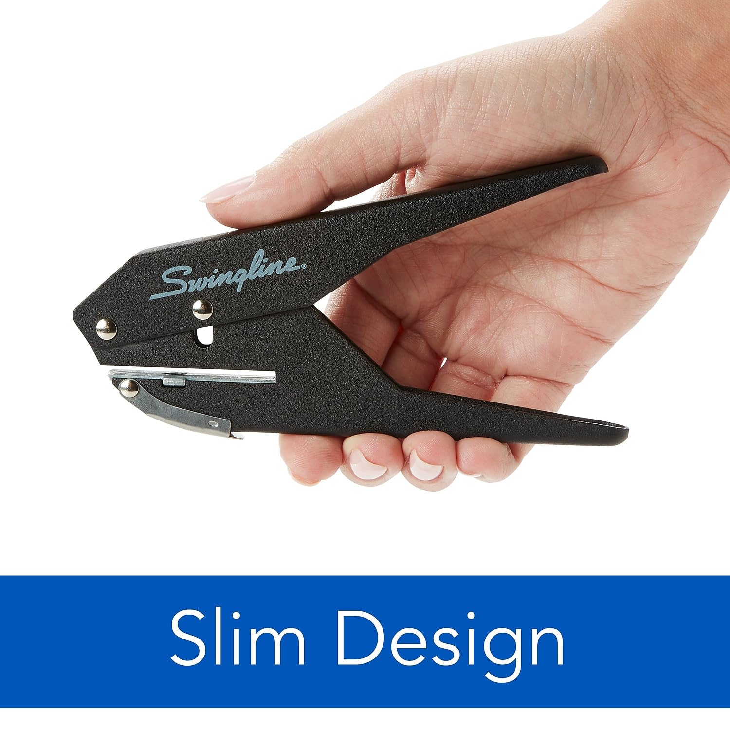 Swingline 1 Hole Punch, 20 Sheet Capacity Hole Puncher, Low Force Plier Paper Punch, Black & Silver (74017)