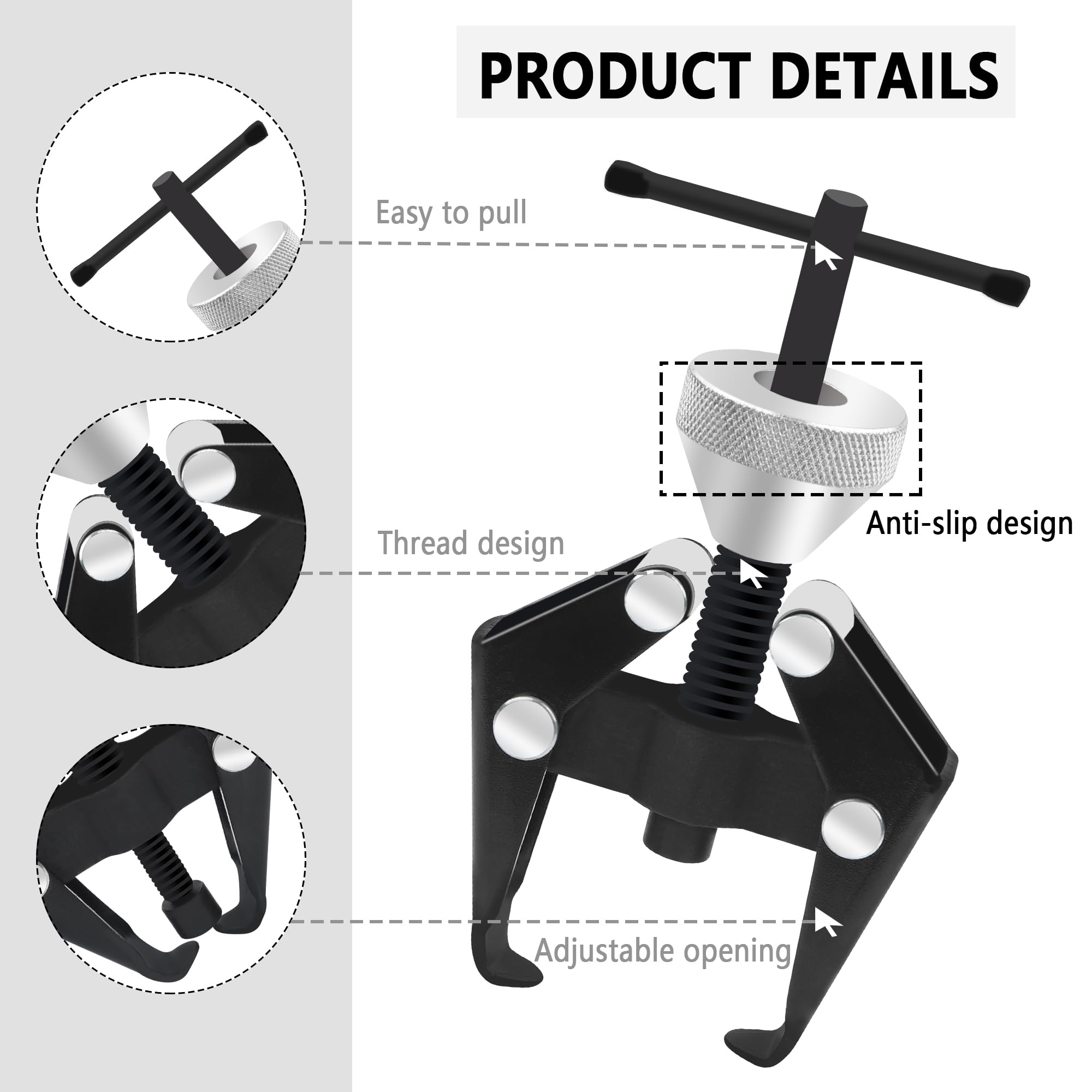 Windshield Wiper Arm Removal Tool Kit,Heavy Duty Wiper Arm Puller/Battery Terminal Puller,Universal Car Accessories Carbon Steel Small Bearing Puller for Most Car Truck SUV RV