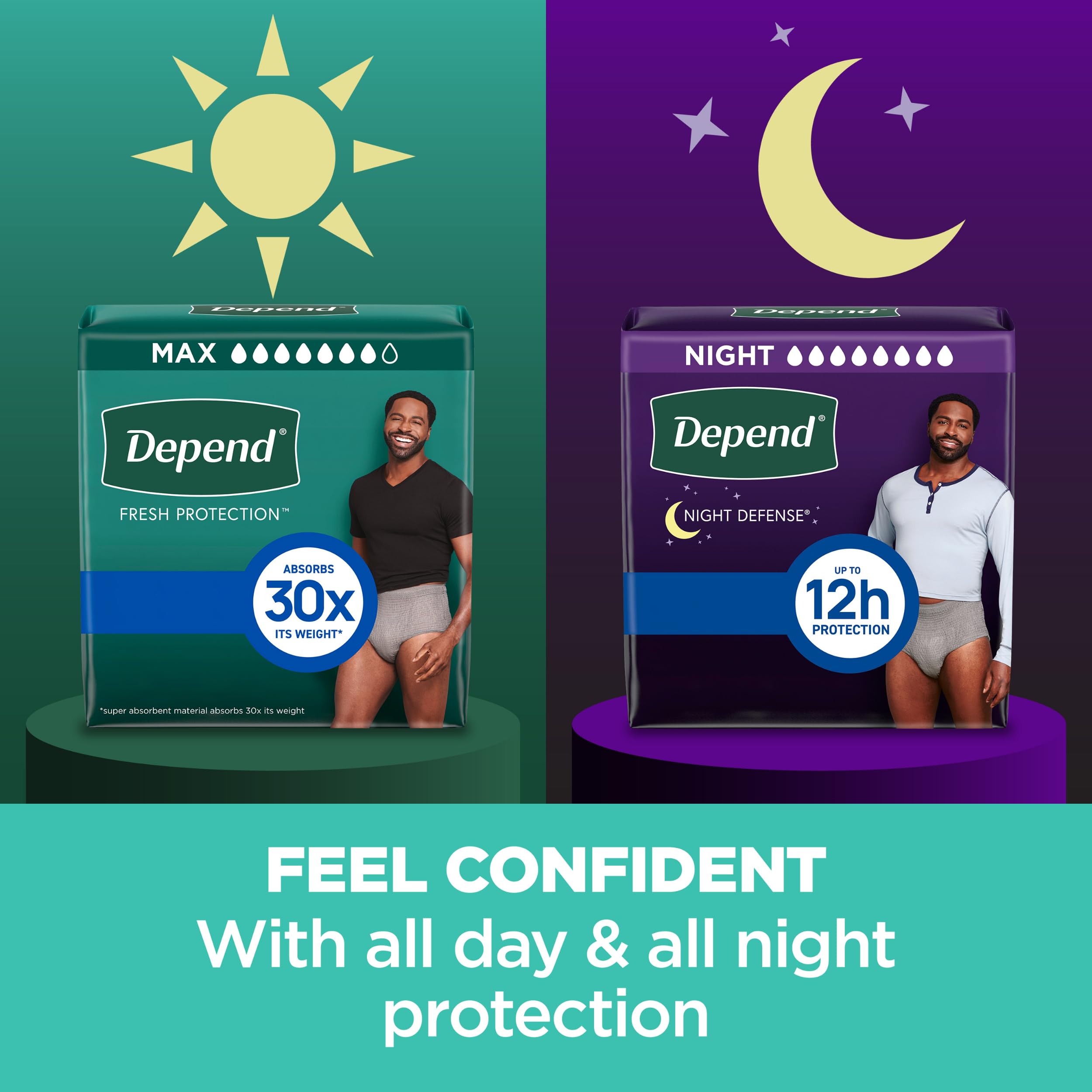 Depend Fresh Protection Adult Incontinence Underwear for Men, Disposable, Maximum, Extra-Large, Grey, 26 Count, Packaging May Vary