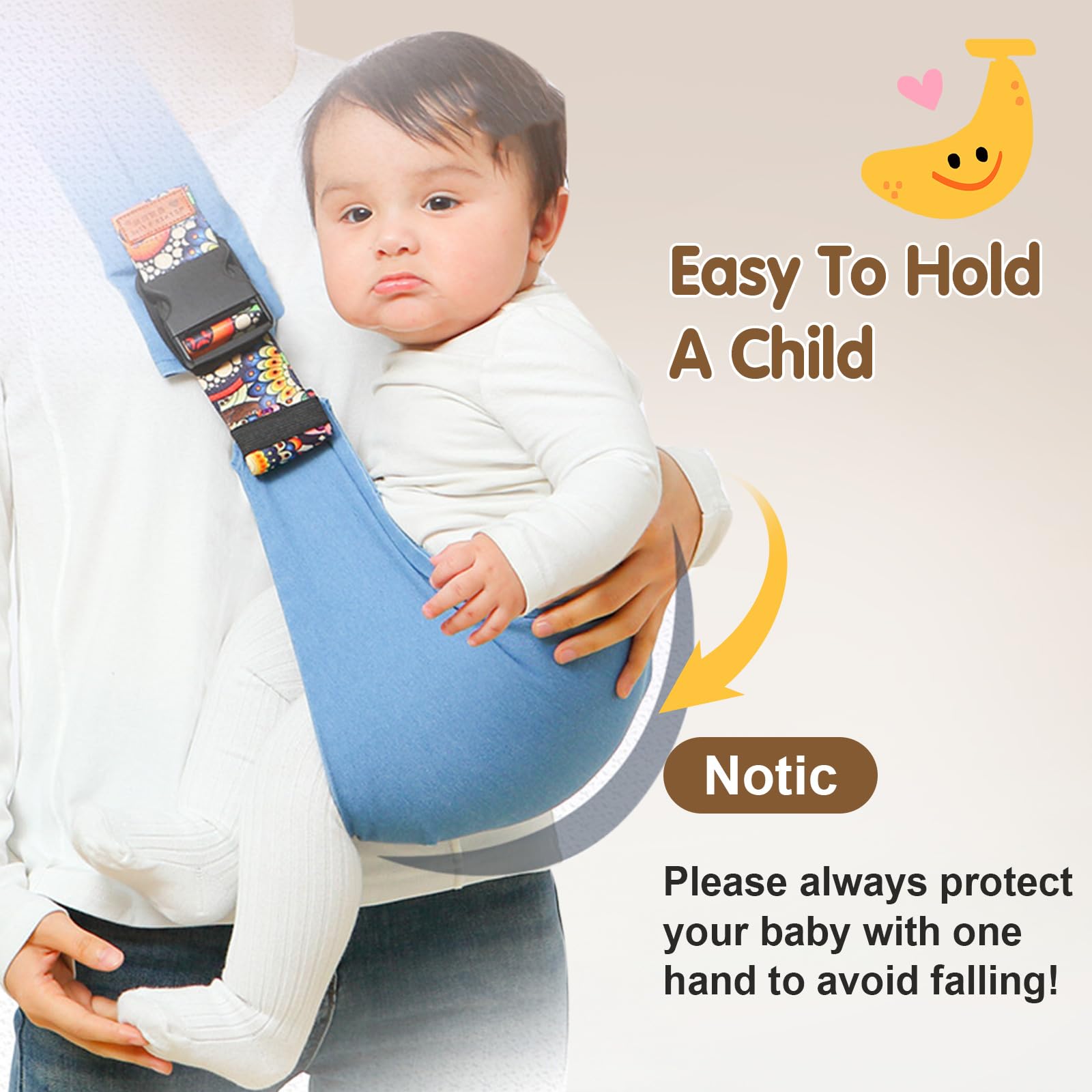 Baby Sling Carrier,Toddler Carrier, 2025 New Baby Sling,Portable and Lightweight Sling,Non-Slip Hip Seat Carrying 10-30lbs(Black)