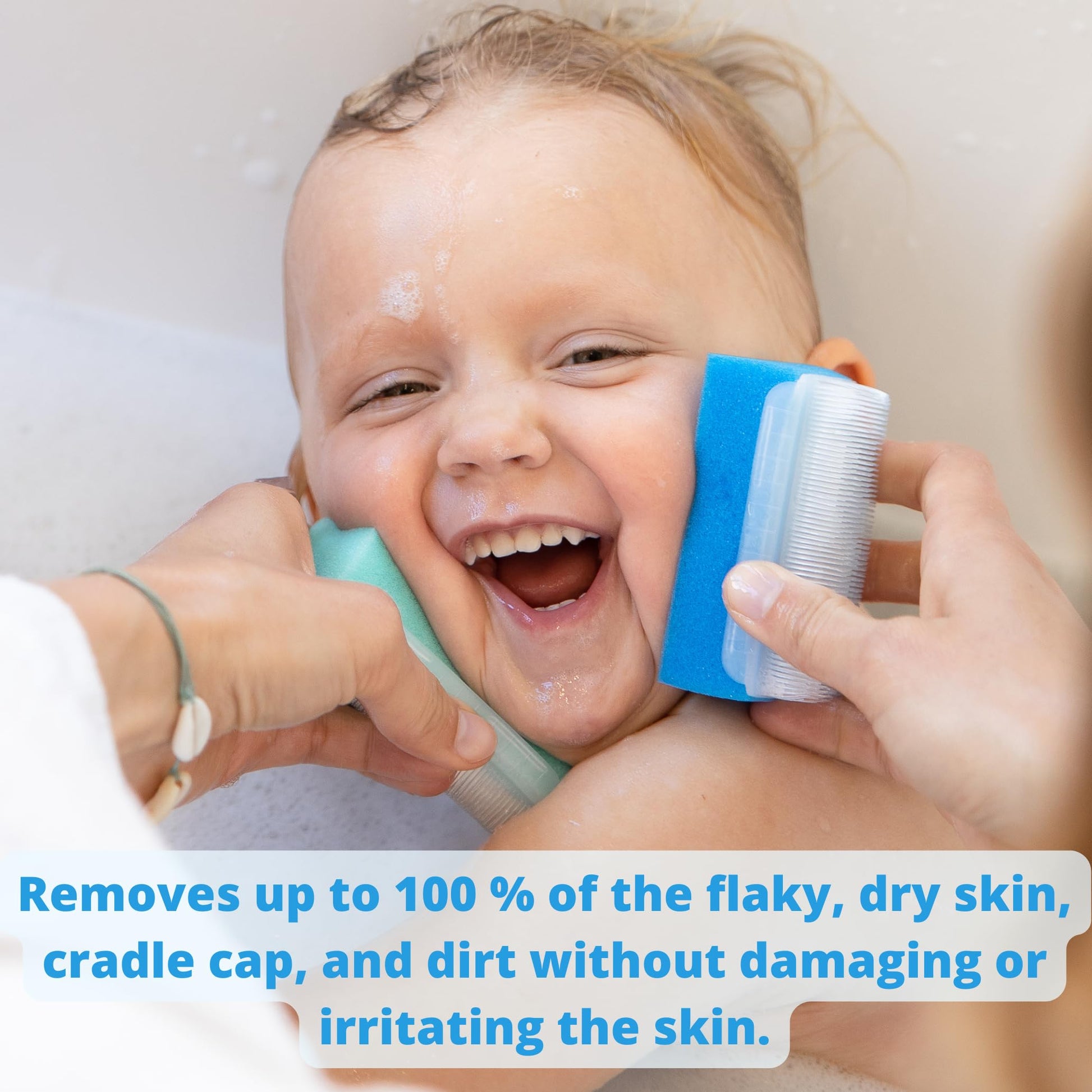 Cradle Cap Brush for Babies - Cradle Cap Treatment | Baby Sponge for Bathing | Baby Brush and Comb Set Newborn | Baby Comb & Scalp Scrubber (Set of 6)