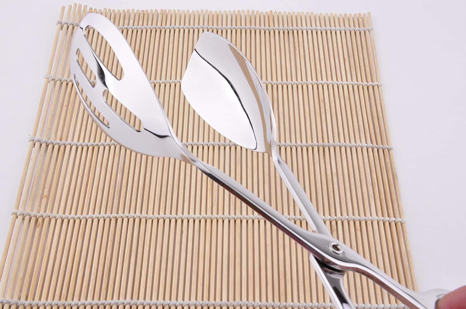 KEBE 2-PACK Serving Tongs for Buffet Party Catering, Thickening Food Serving Salad Cake Bread Kitchen Tongs, Stainless Steel