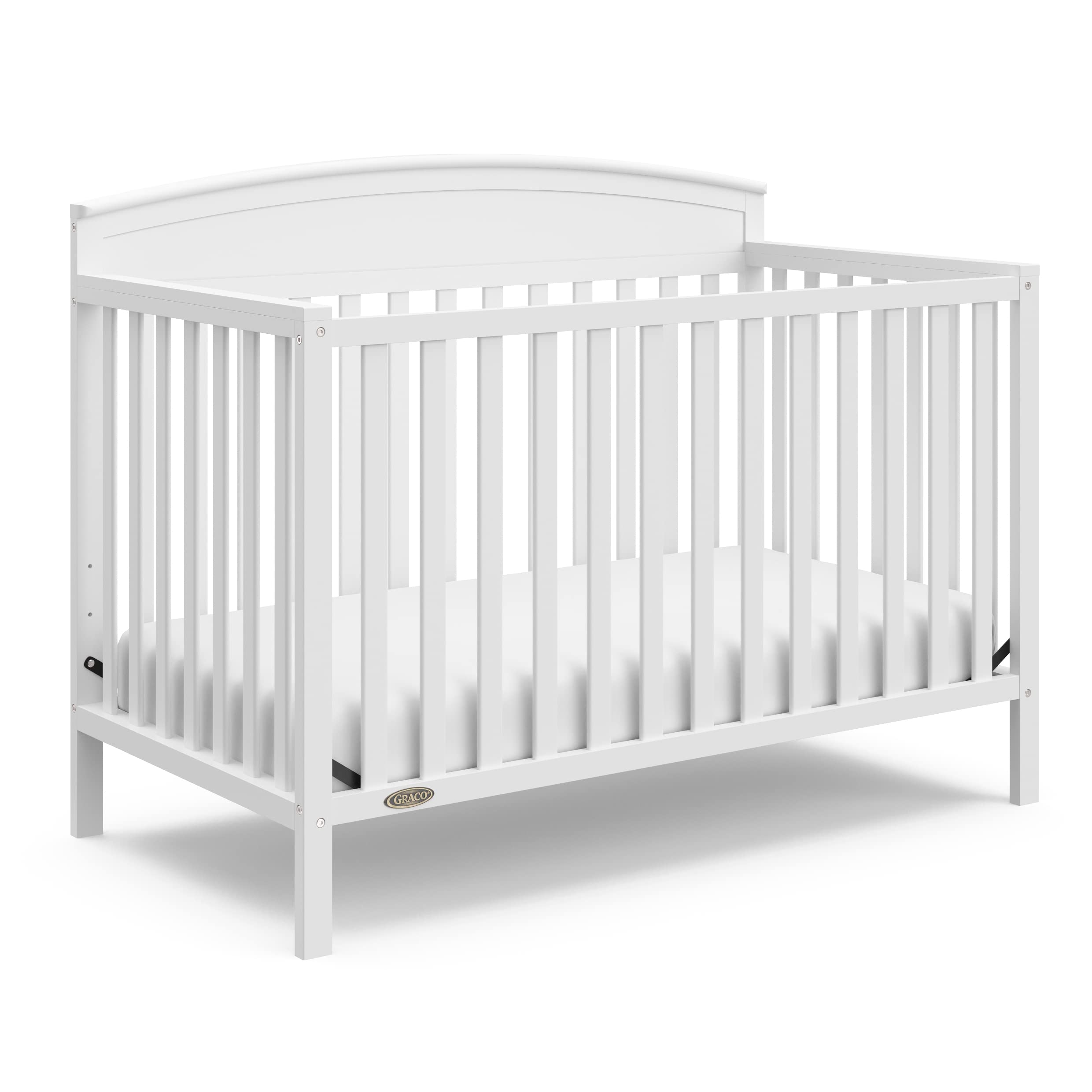 Graco Benton 5-in-1 Convertible Crib (White) - GREENGUARD Gold Certified, Converts from Baby Crib to Toddler Bed, Daybed and Full-Size Bed, Fits Standard Full-Size Crib Mattress