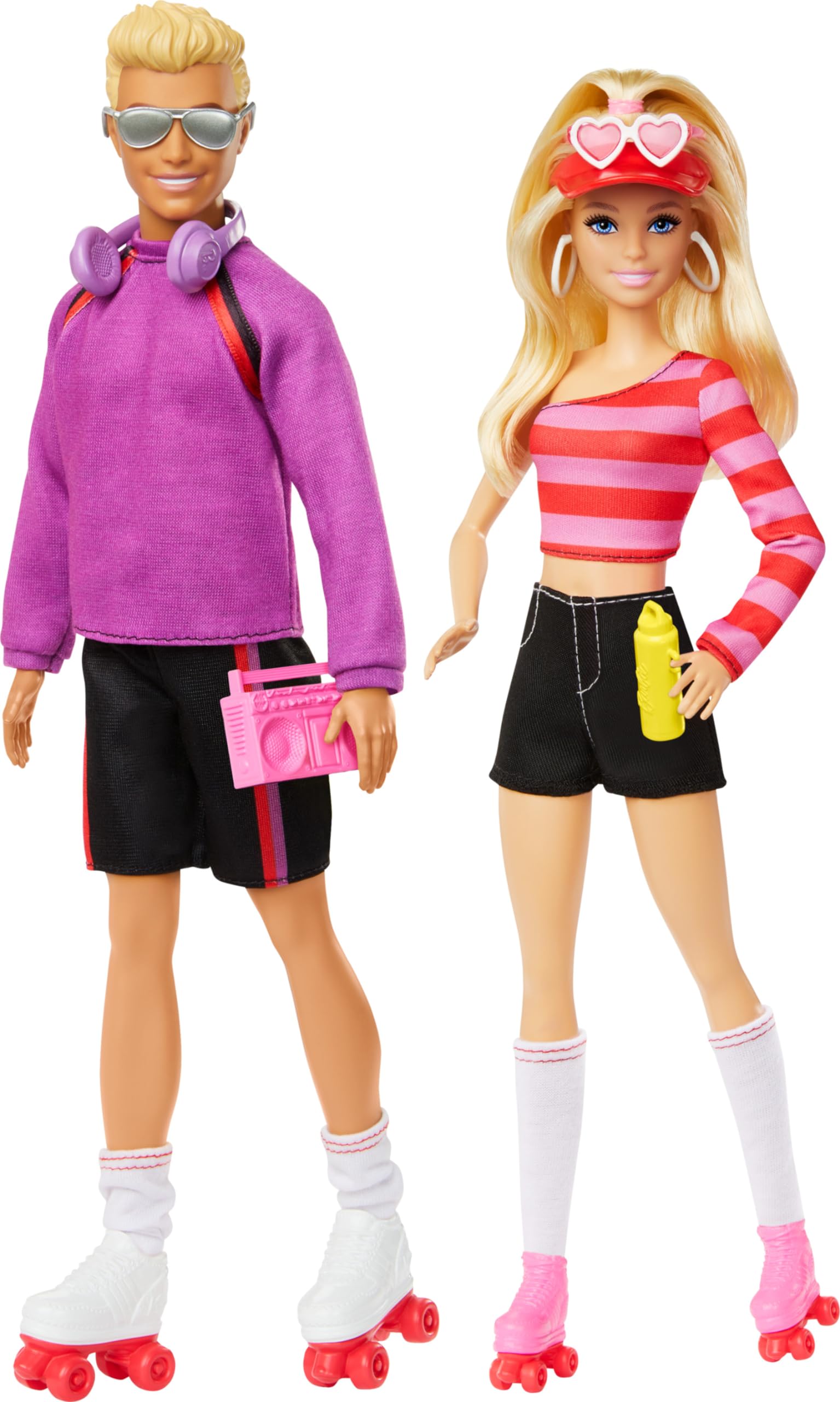 Barbie Fashionistas Set with 2 Fashion Dolls & 6 Accessories, Ken Roller-Skating Fashion Dolls, 65th Anniversary Collectible ( Exclusive)