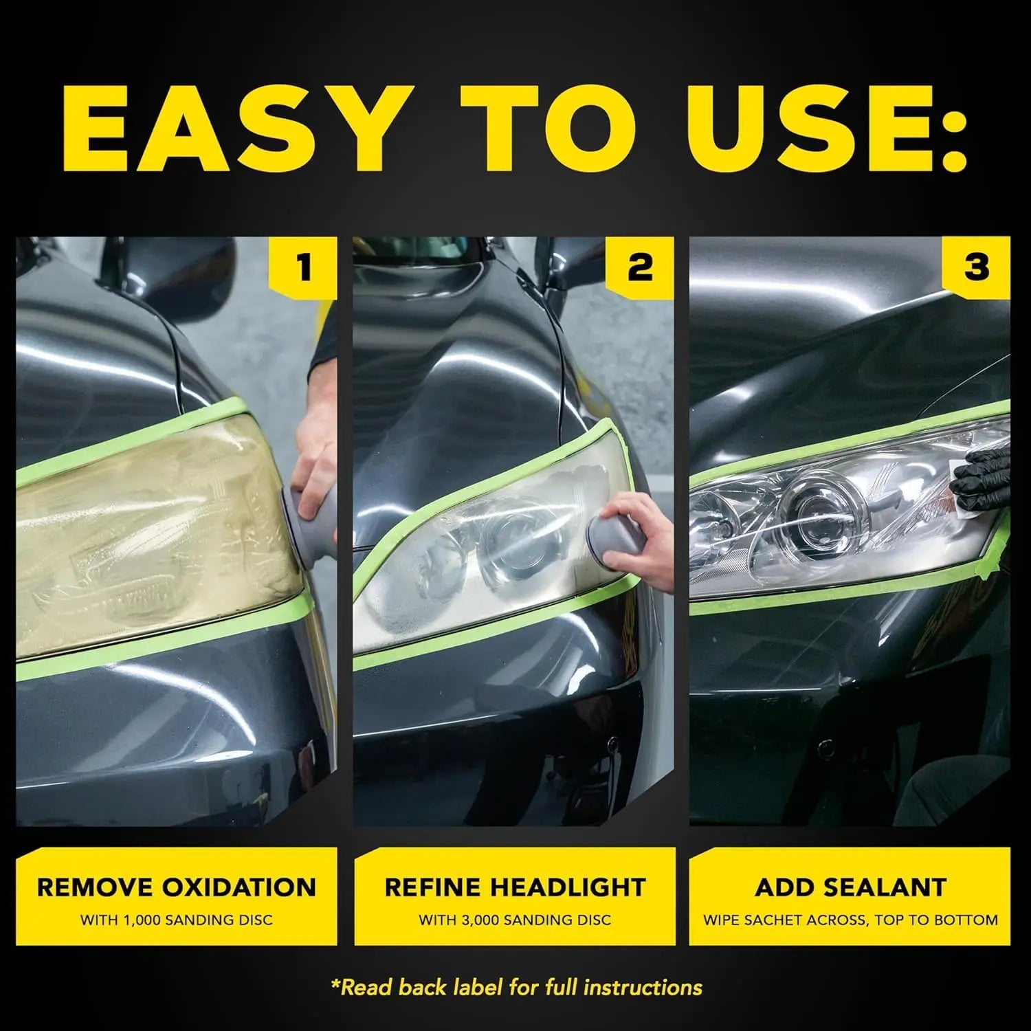 Meguiar's Ultimate Headlight Restoration Kit - The Perfect Headlight Repair Kit to Remove Yellowing and Cloudiness from Headlights - Easy to Use and Seals Headlights with 18 Plus Months of Protection