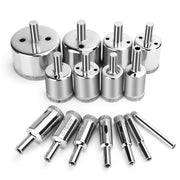 15 Pcs Diamond Drill Bits for Ceramic, Diamond Hole Saw Drill Bit Set Kit, Premium Glass Drill Bit for Bottles,Pots, Marble, Granite Stone, Tile Cutting 0.23 Inch - 2 Inch（6mm - 50mm） YLYL