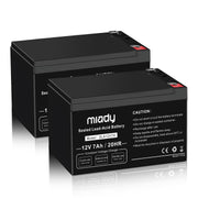 Miady 12V 7Ah Rechargeable Sealed Lead Acid Battery (2 Pack)