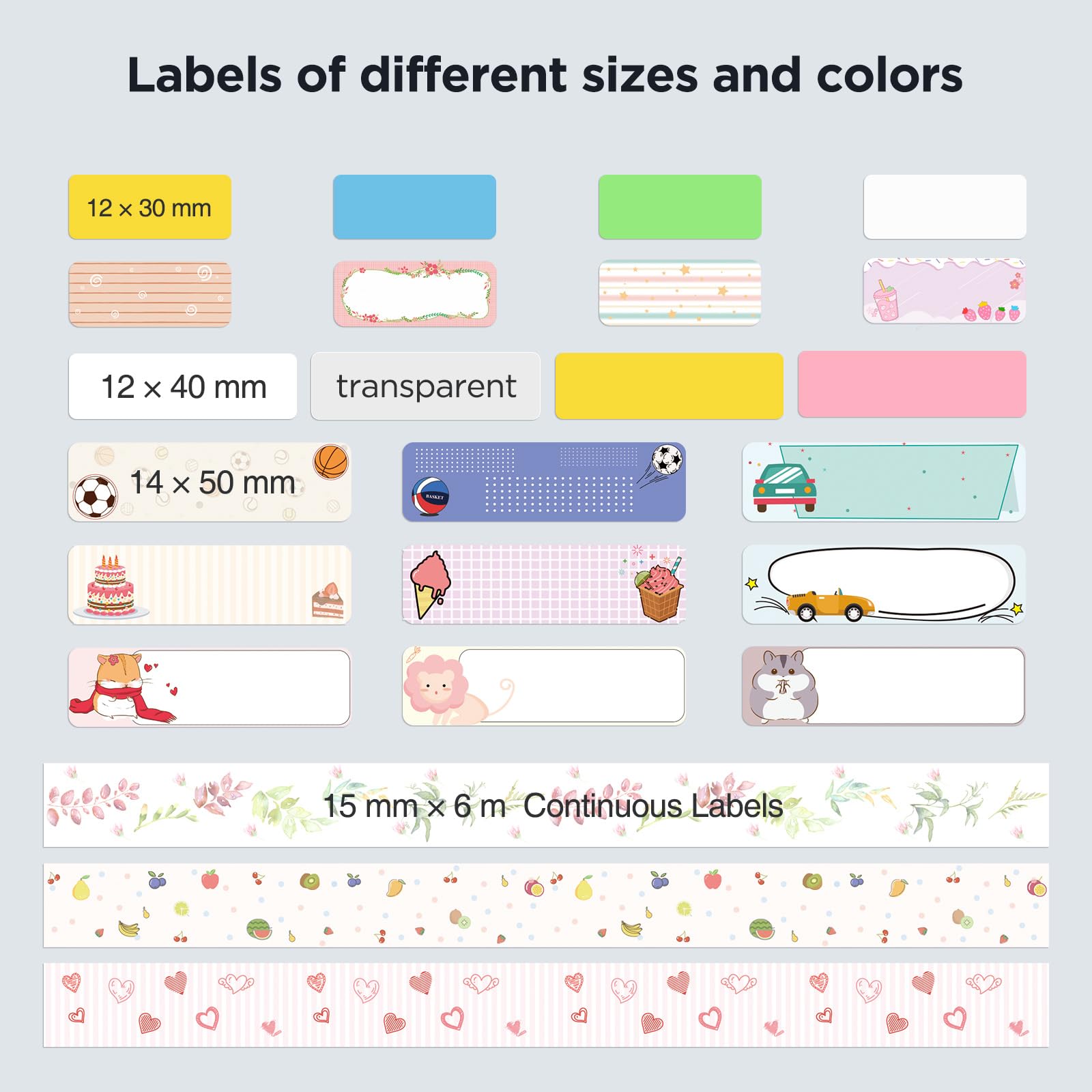 Label Maker Tape SUPVAN E10 Adapted Label Print Paper Refill Size 2 Packs Continous 0.59inx19.68ft Thermal Laminated Waterproof Self-Adhesive Multipurpose Labeling Tape Replacement