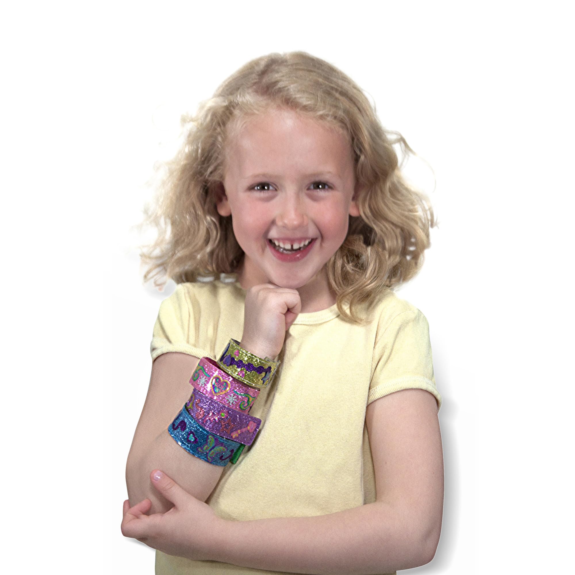 Melissa & Doug Design-Your-Own Bracelets with 100+ Sparkle Gem and Glitter Stickers