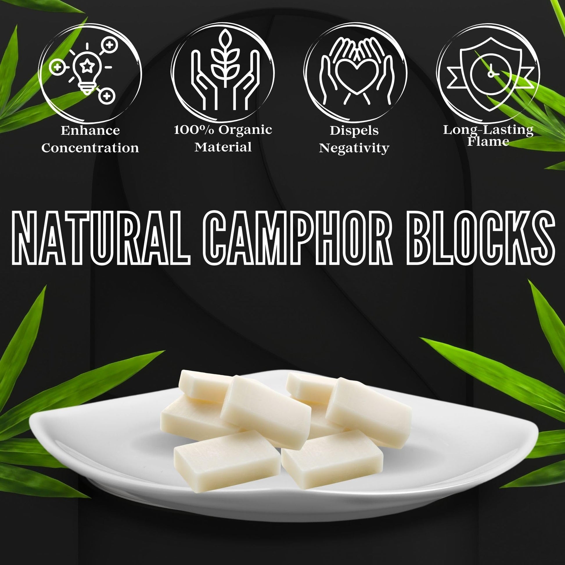 SOUL STICKS Natural Camphor Blocks,Pure Camphor Tablets for Aromatherapy & Puja - Alcanfor en Bloques, Alcanfor en Bolitas, Kapoor for Pooja (56 Grams (12 Tablets))