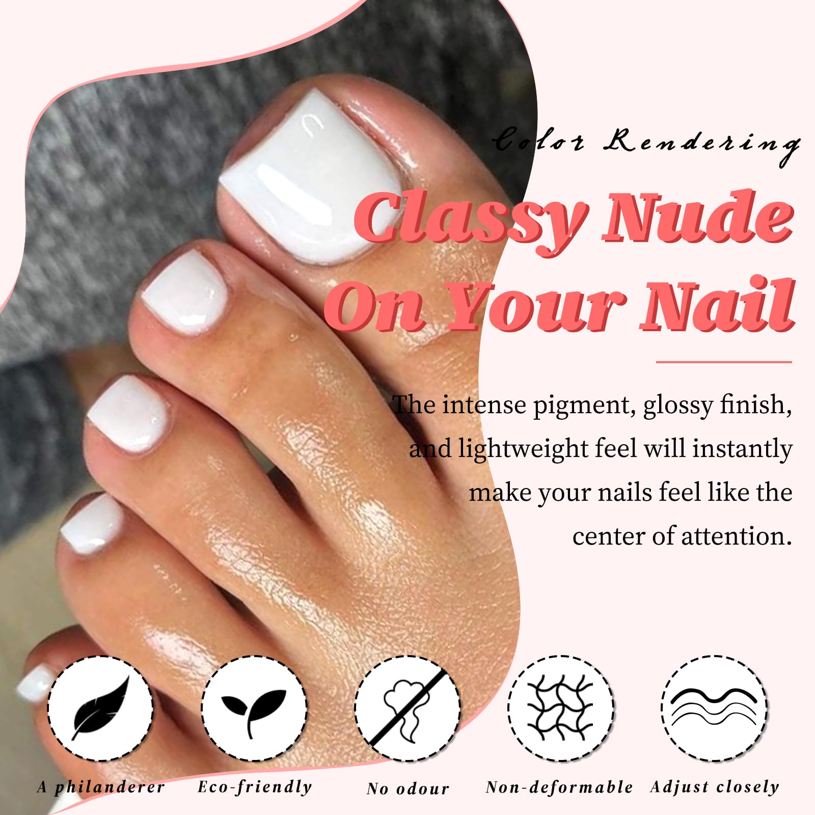 LuckForever 168pc Press on Toenails Women Fake Toe Nails with Adhesive Tabs, White Fake Toenails Press on Nails Toe Acrylic Nail Tips Short Square False Toenails Artificial Toe Nails Press ons