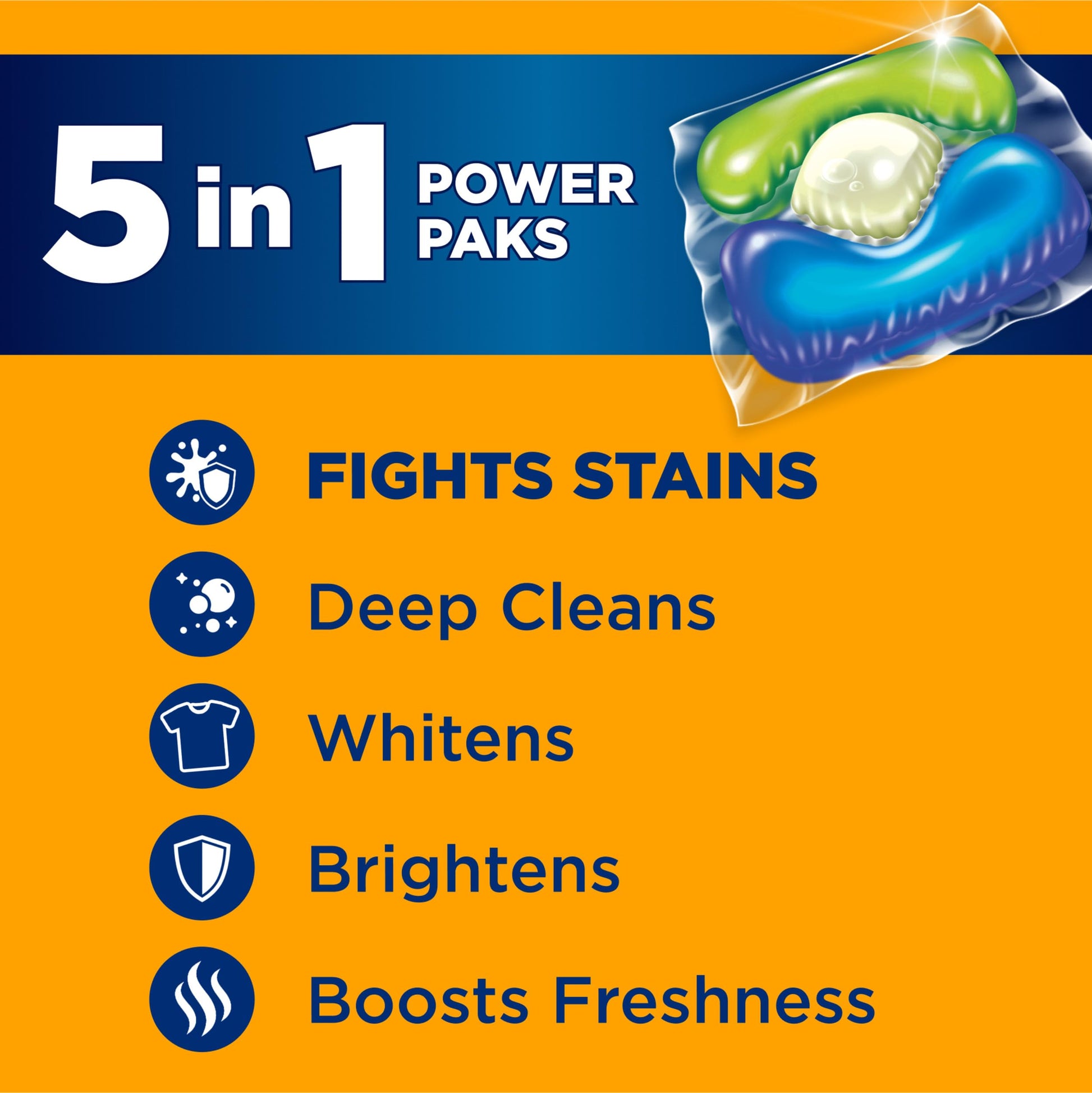 Arm & Hammer Plus OxiClean 5-in-1 Laundry Detergent Power Paks, 42 Count (Packaging may vary)