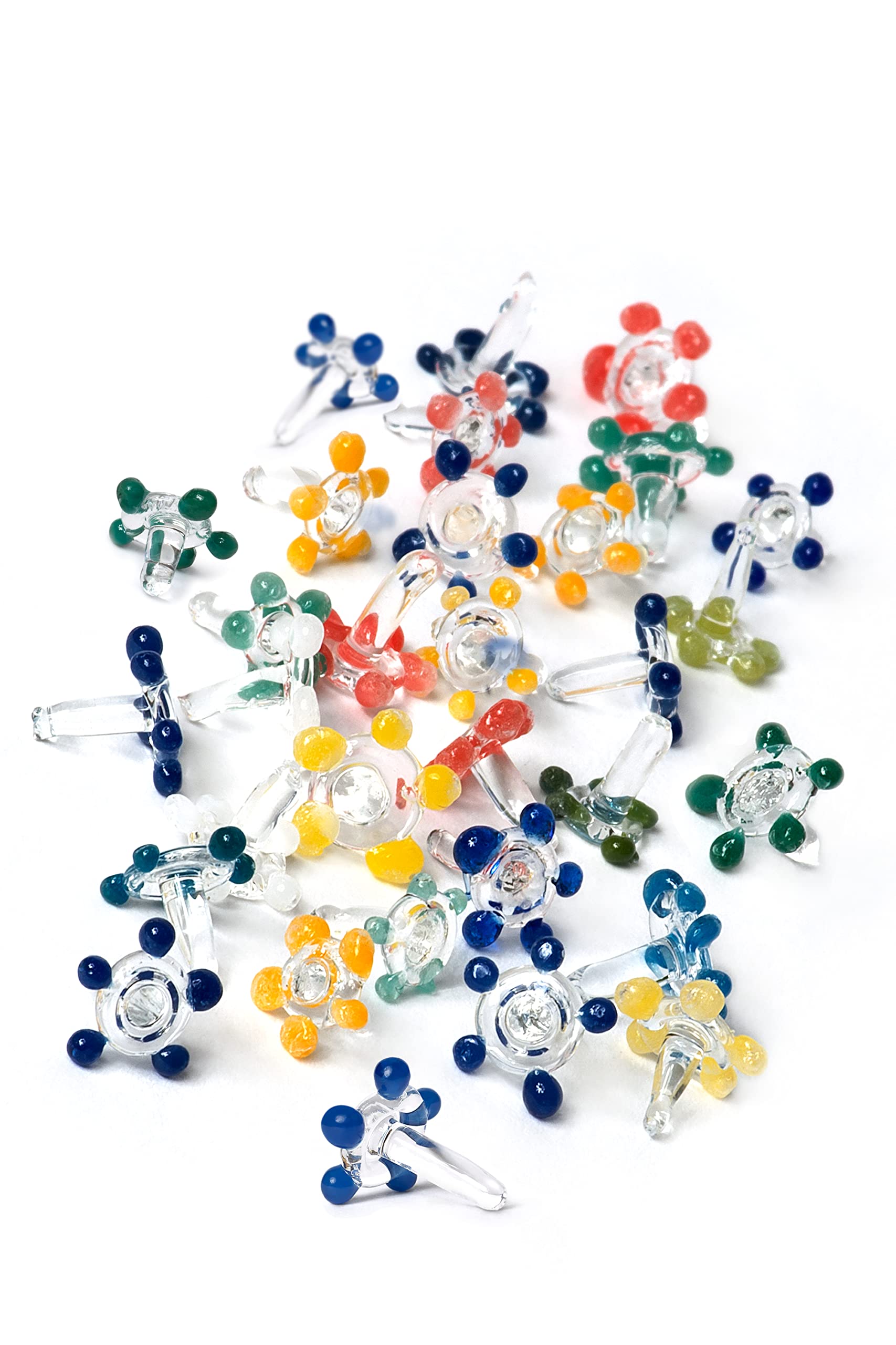 Daisy Decorative Gems, Flower Glass Beads - Thicker and Consistently Sized (1/4" to 3/8" inches) Assorted Colors (30 Pack)